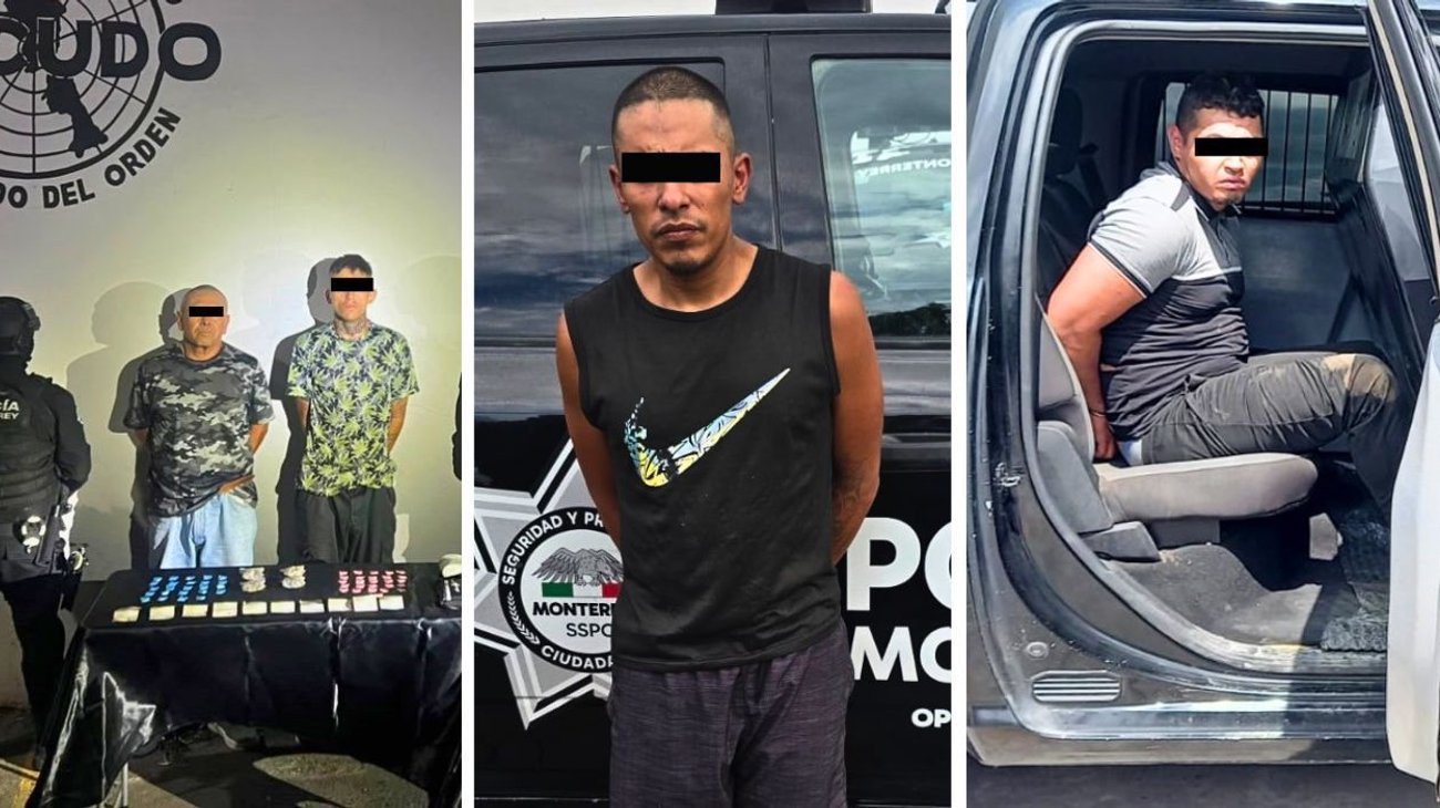 Detienen a cuatro hombres con dosis de droga en Monterrey