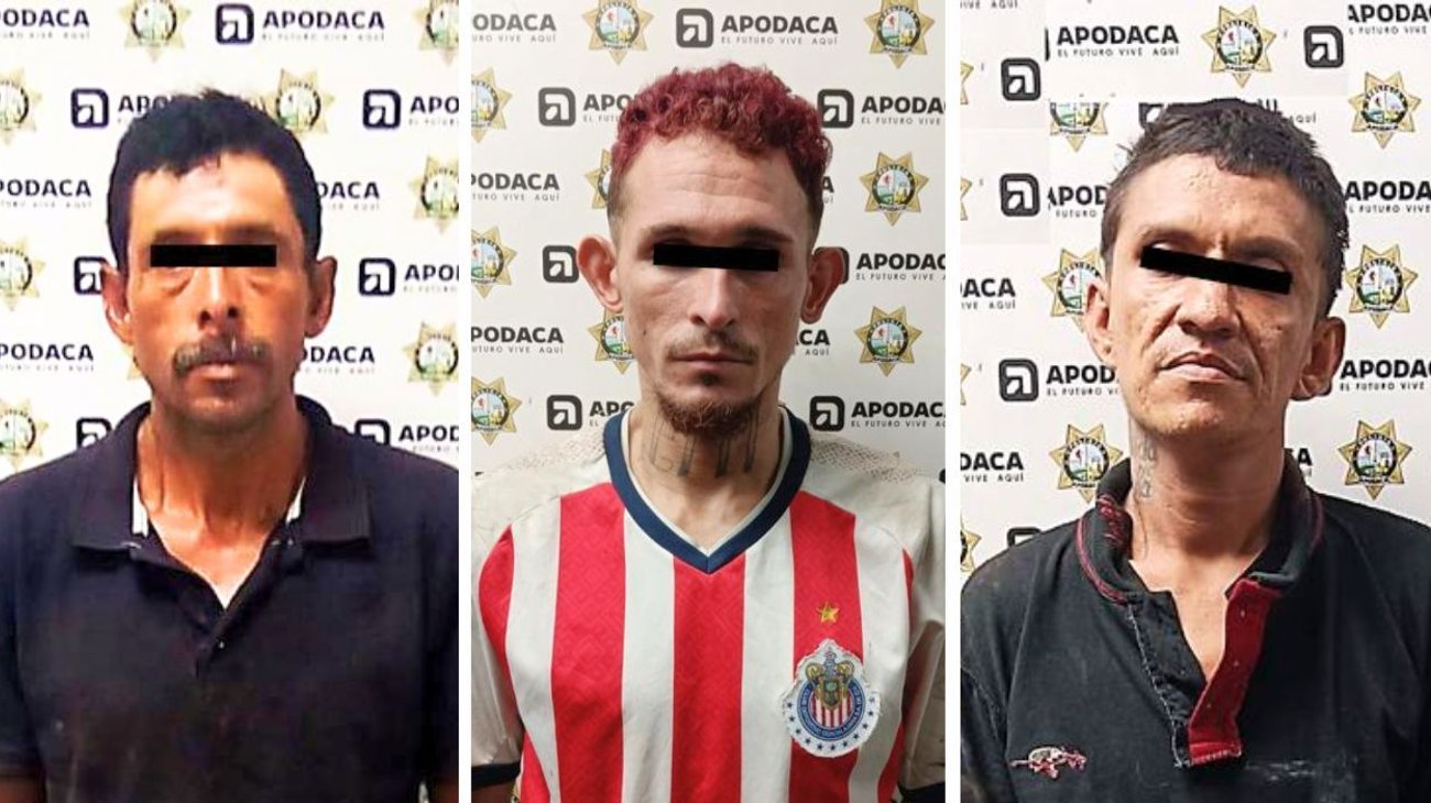 Detienen a tres por robo y narcomenudeo en Apodaca