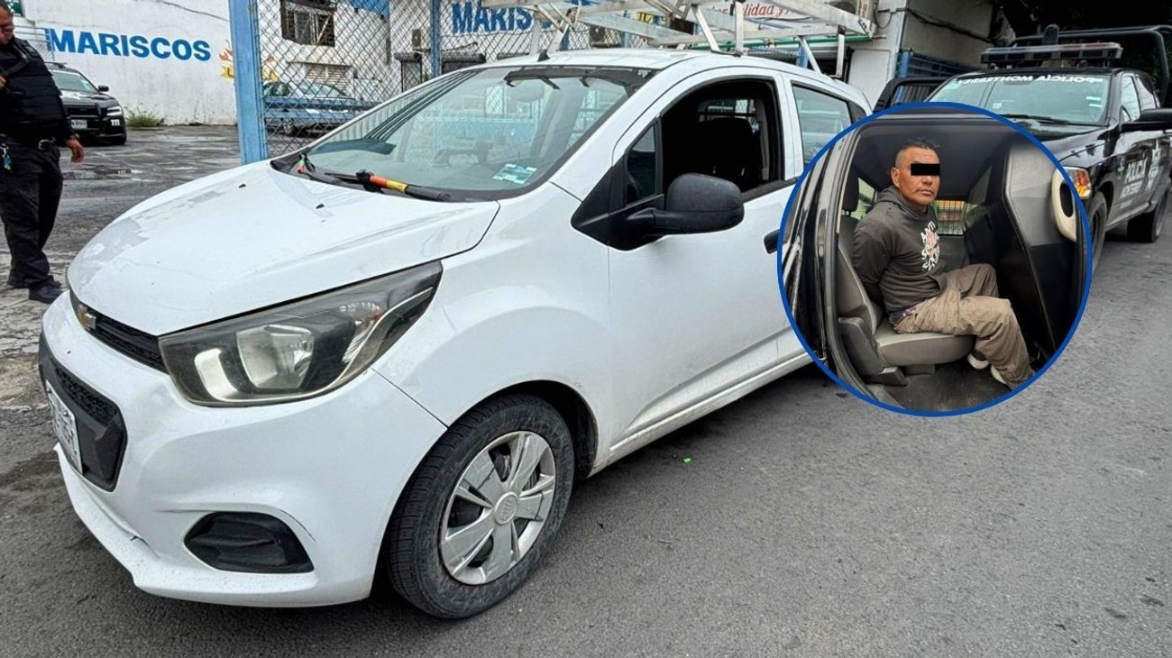 Detienen a hombre en auto con reporte de robo en Monterrey