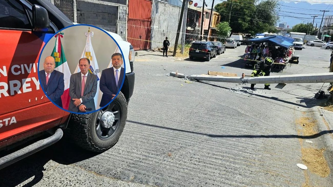Investigan empresa por poste caído sobre hombre en Monterrey