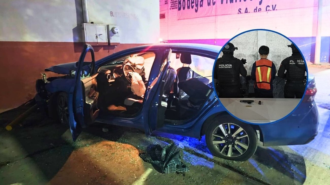 Cae menor de 15 años tras persecución con arma en Monterrey