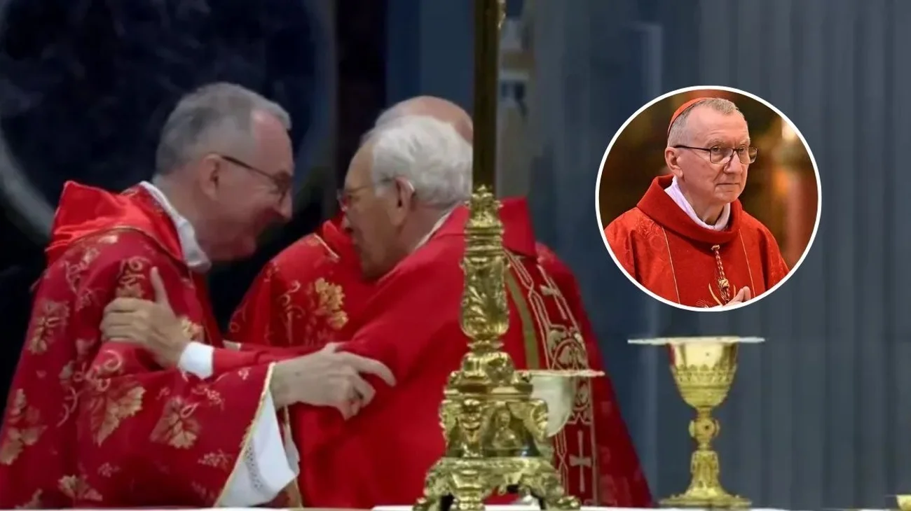 Deseo de 'suerte' al cardenal Parolin en misa desata curiosidad