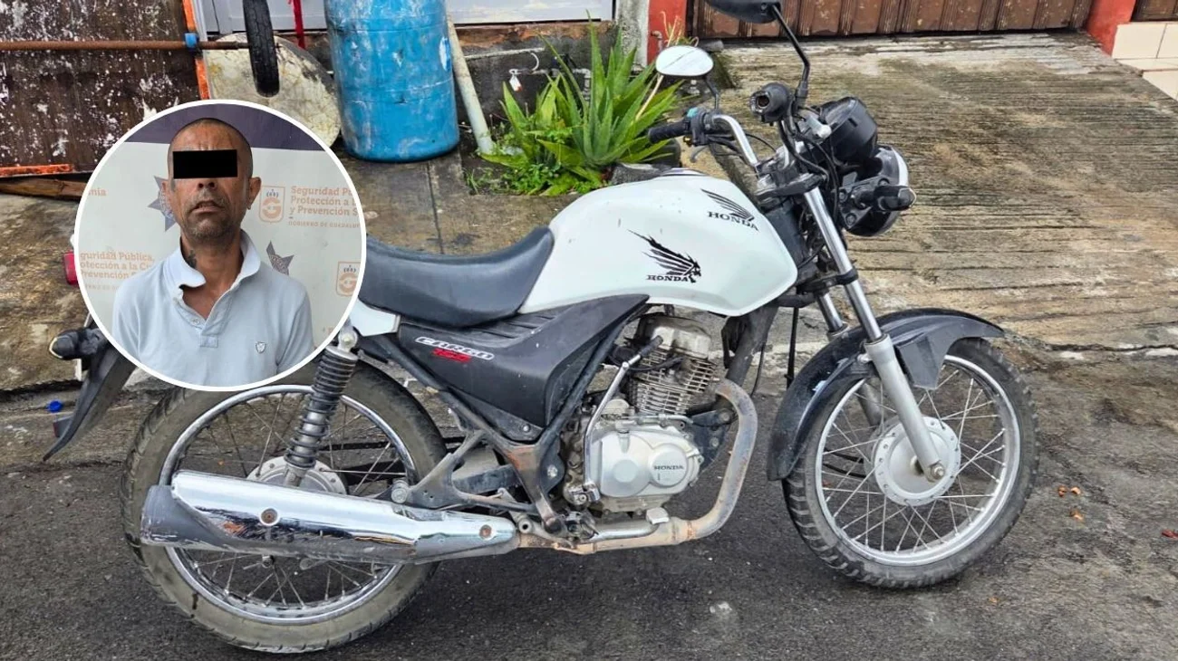 Detienen a hombre tras robar motocicleta en Guadalupe
