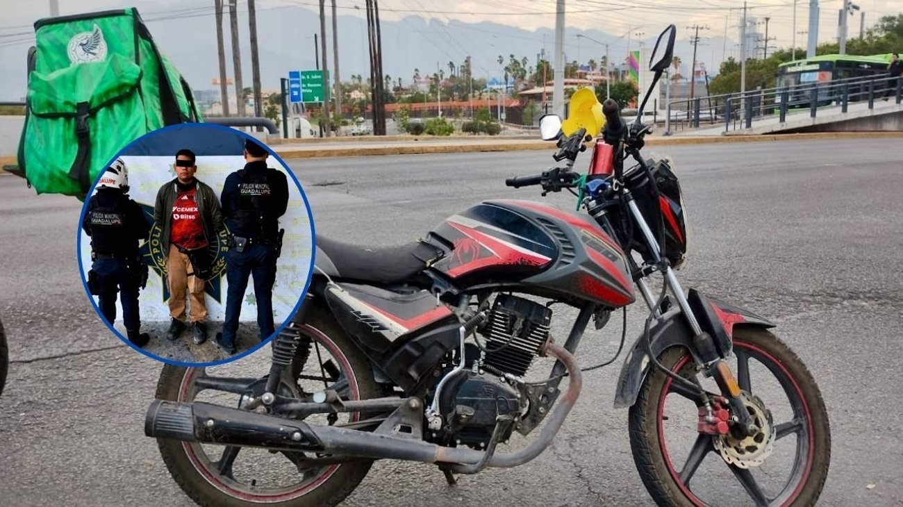 Detienen a hombre que circulaba en moto con reporte de robo 