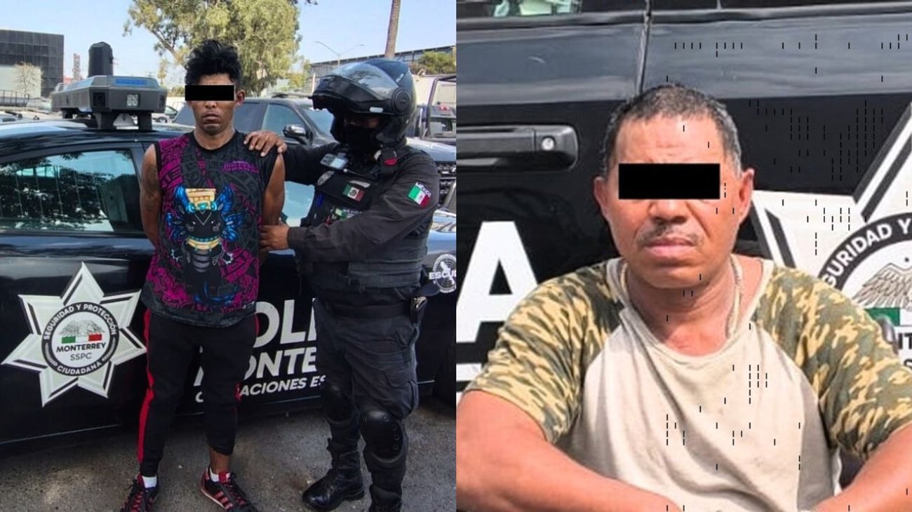 Detienen a dos hombres con varias dosis de droga en Monterrey