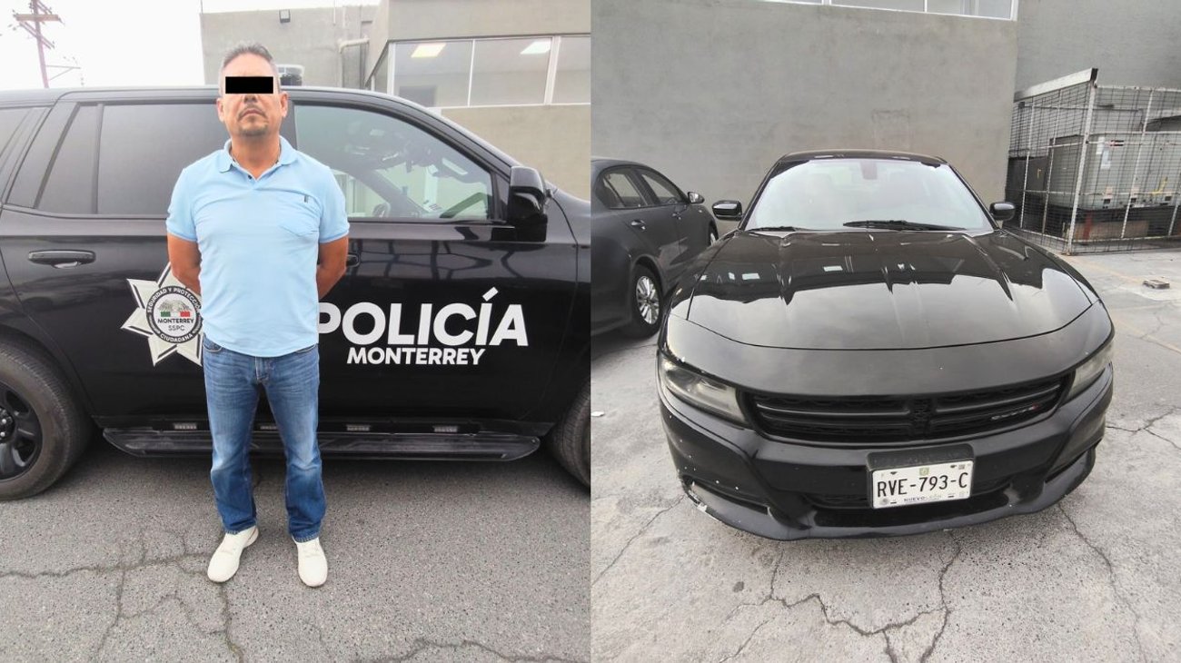 Detienen a hombre armado en estacionamiento de banco en Monterrey