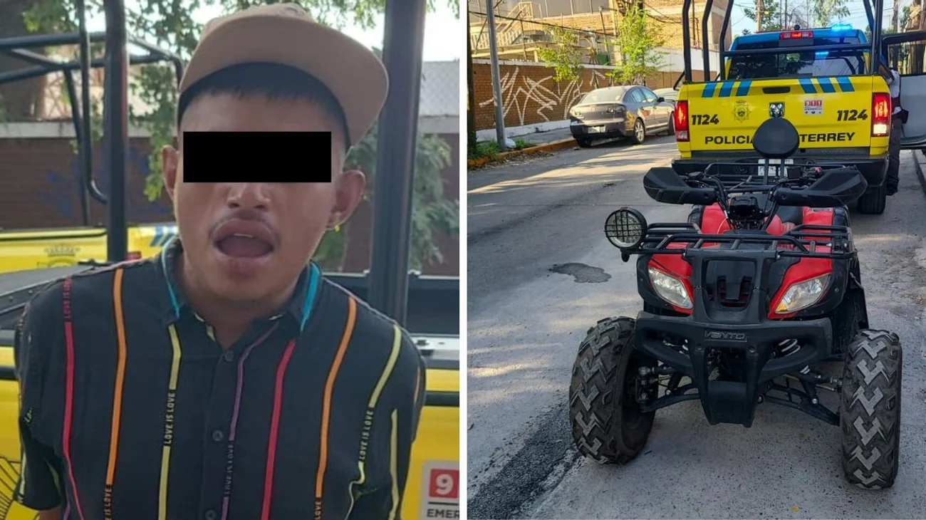 Detienen a hombre con cuatrimoto robada en la colonia Asarco