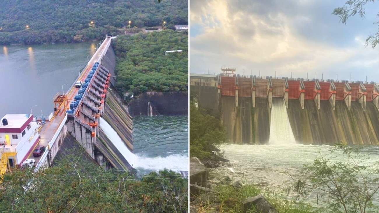 Realizan desfogue controlado en presa 'La Boca' en Santiago