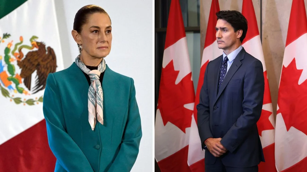 Trudeau y Sheinbaum acuerdan trabajar contra aranceles de Trump