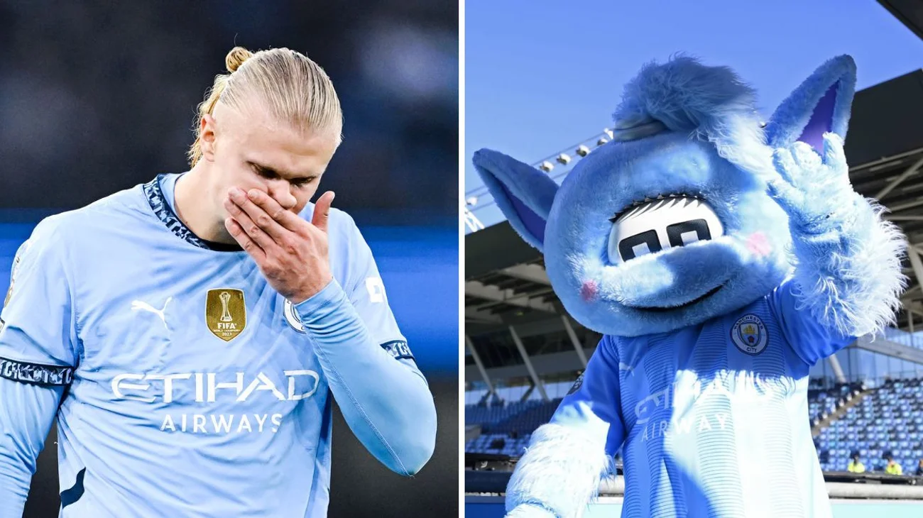 Acusan a Haaland de agredir a la mascota del Manchester City