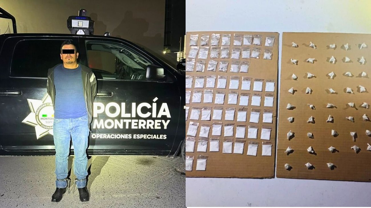 Detienen a hombre con 108 dosis de droga en el Mercado Juárez