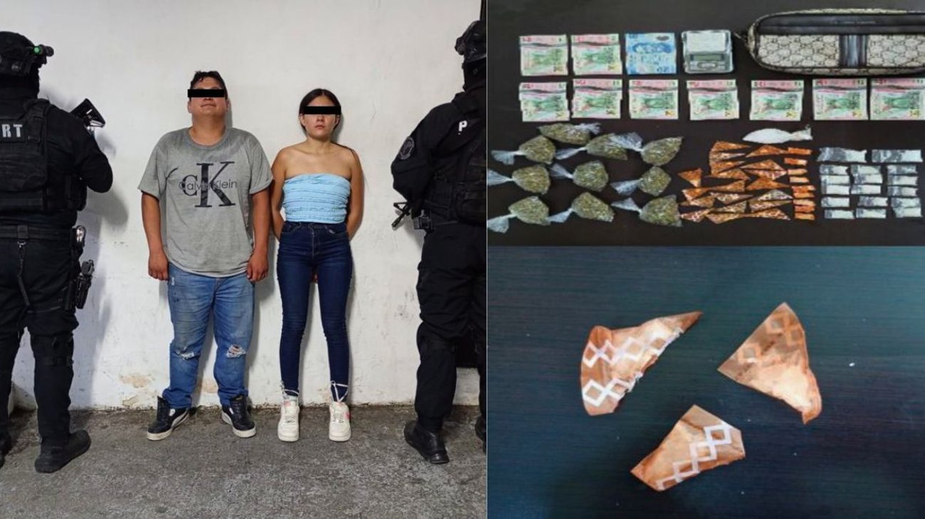 Detienen a pareja con drogas en Santa Catarina