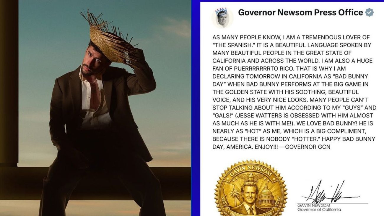 California declara el 'Día de Bad Bunny' durante el Super Bowl LX