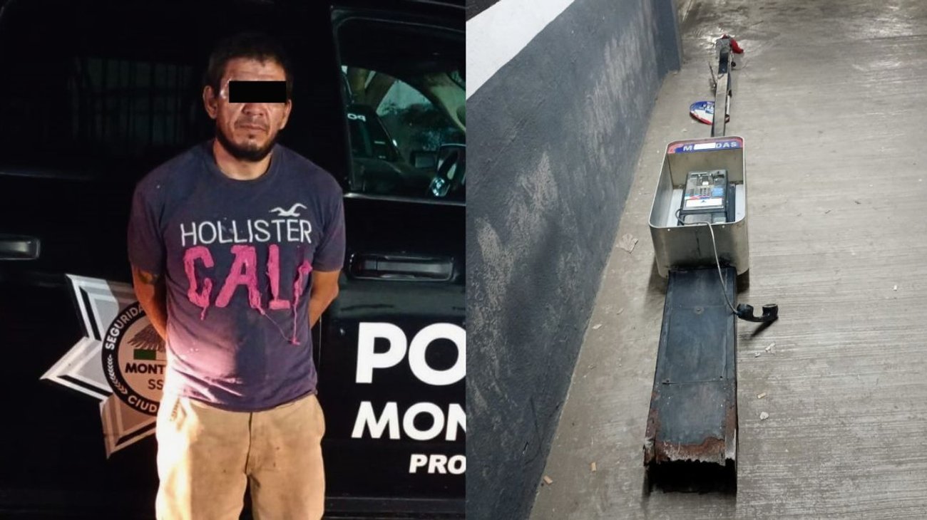 Detienen a hombre tras robar teléfono público en Monterrey