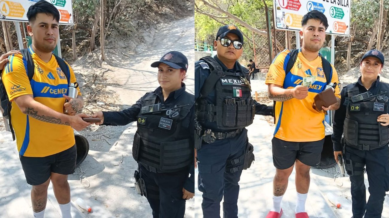 Policías localizan y entregan cartera a su dueño en Guadalupe
