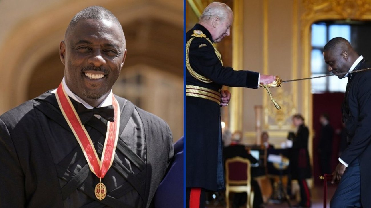 Idris Elba recibe el título de caballero del rey Carlos III