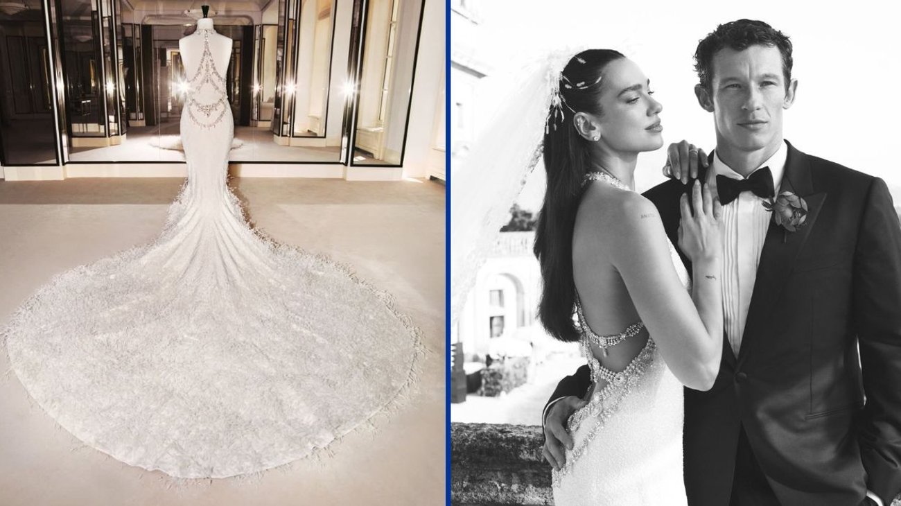 Dua Lipa presume el vestido de novia de alta costura de Chanel