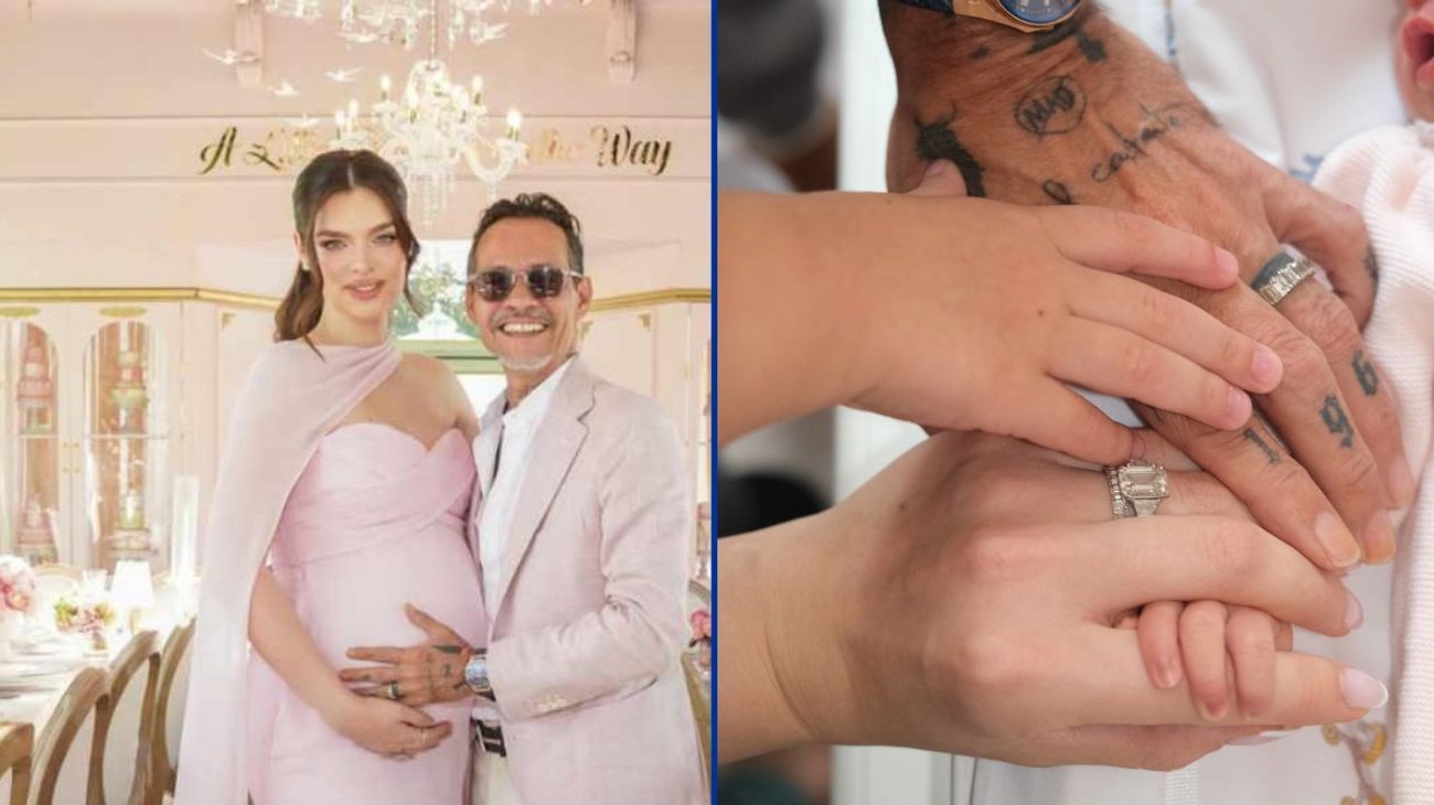Marc Anthony y Nadia Ferreira dan la bienvenida a Myla