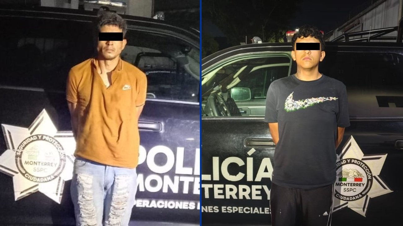 Detienen a dos jóvenes con droga durante operativo en Monterrey