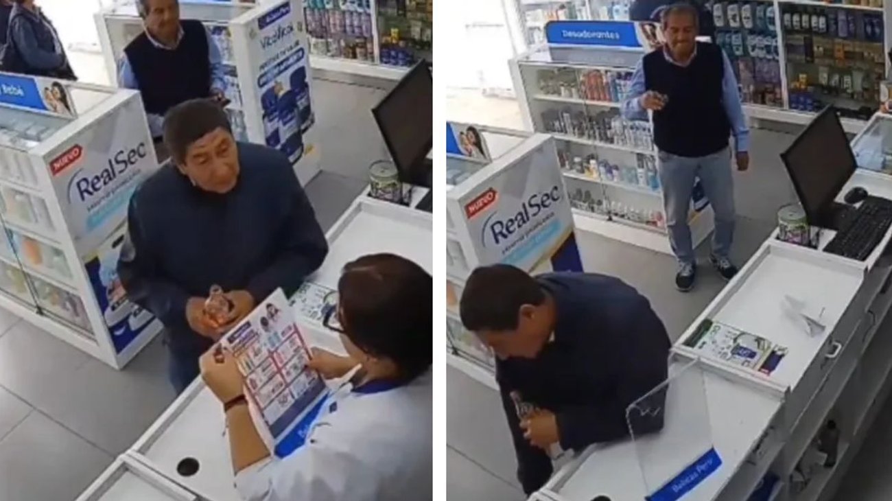 Abuelitos roban más de 30 mil pesos en farmacia de Perú