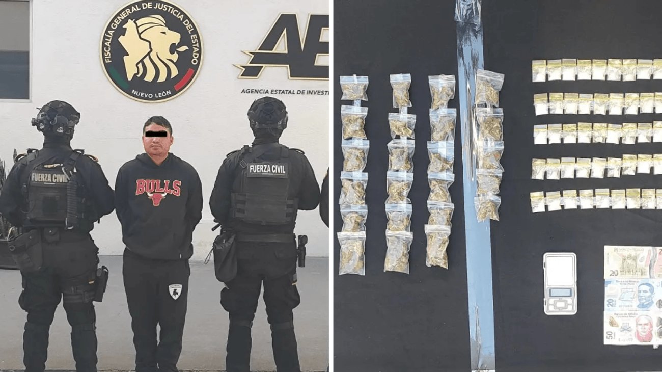 Cae joven con más de un centenar de dosis de drogas en Guadalupe