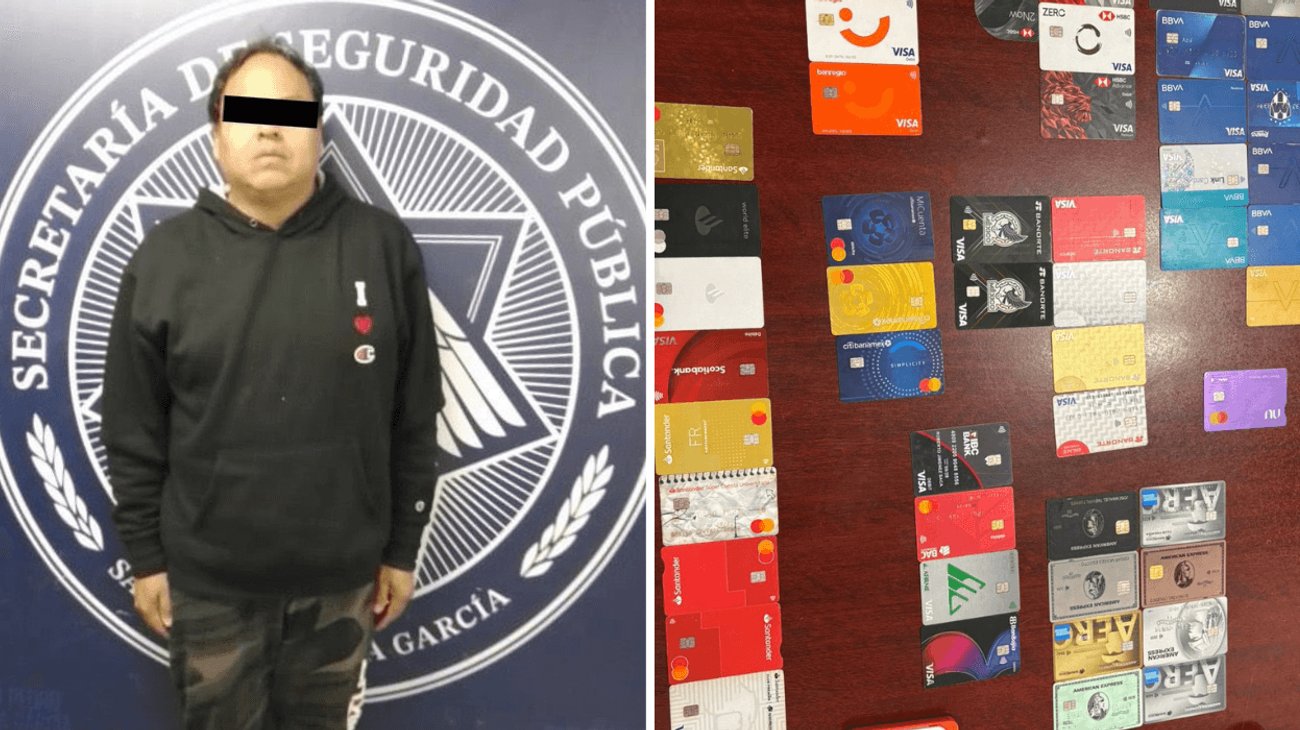 Detienen en San Pedro a hombre con más de 50 tarjetas bancarias