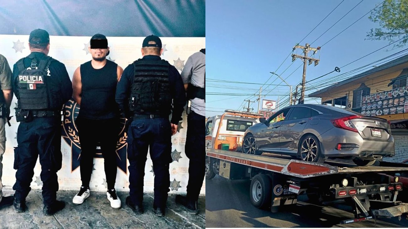 Cae hombre con auto robado en Estados Unidos en Guadalupe