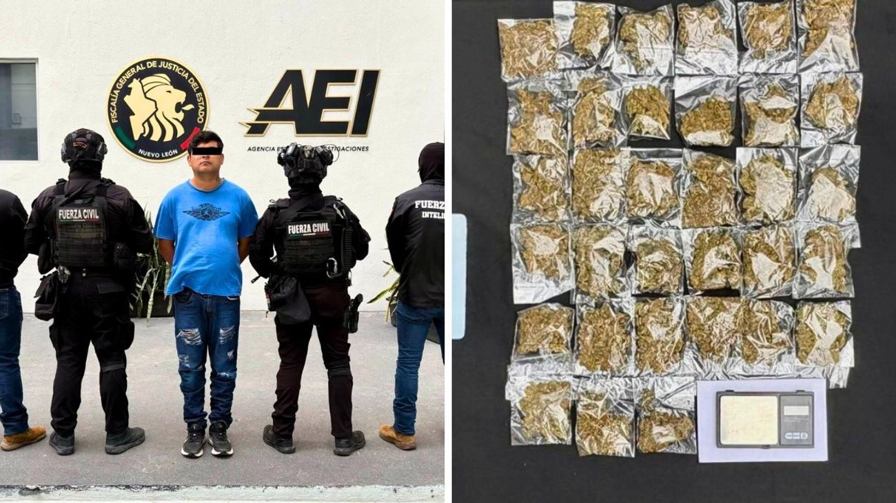 Detienen a hombre en moto sin placas y drogas en Juárez