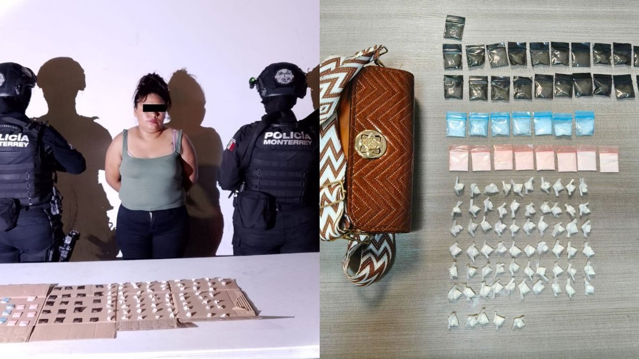 Detenida con 101 envoltorios de presunta droga en Monterrey