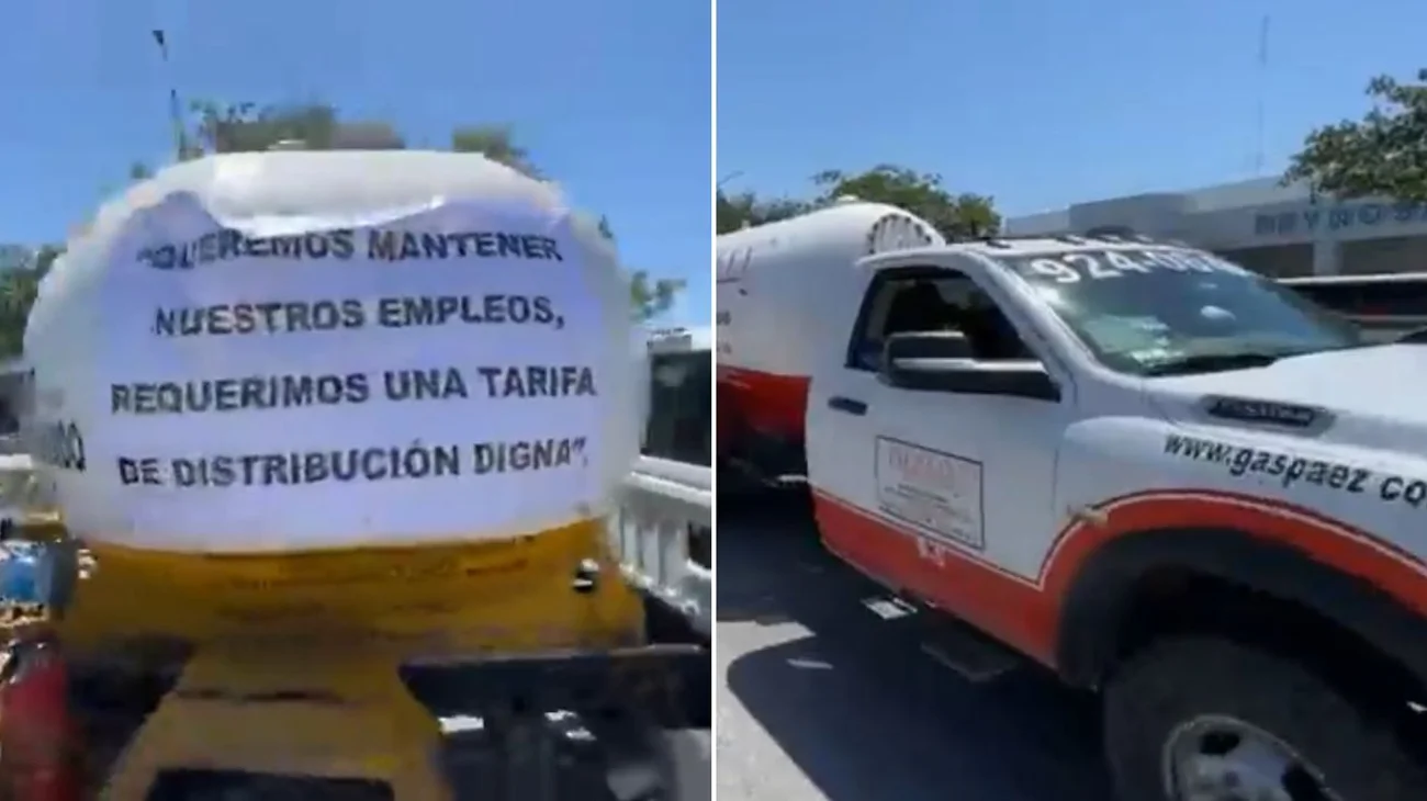 Gaseros de Reynosa se manifiestan contra precio del combustible