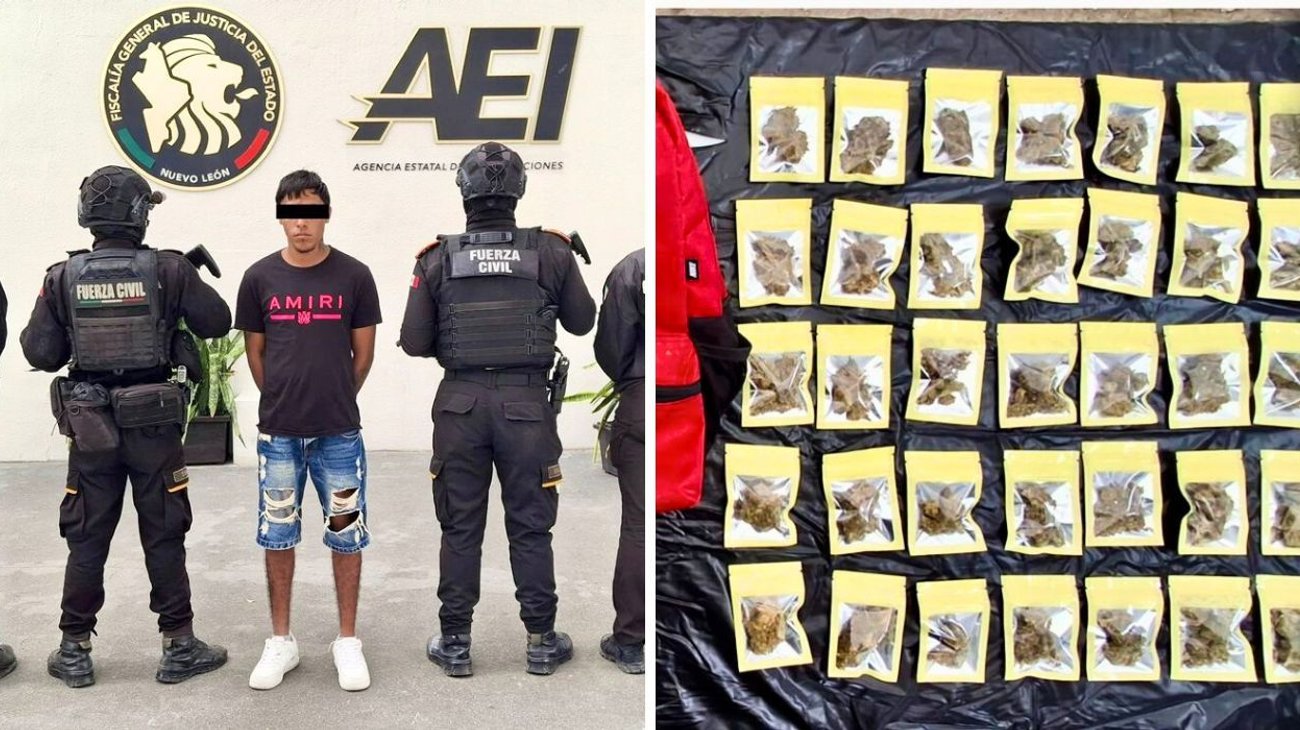 Detienen a joven con drogas en la colonia Lomas de Topo Chico