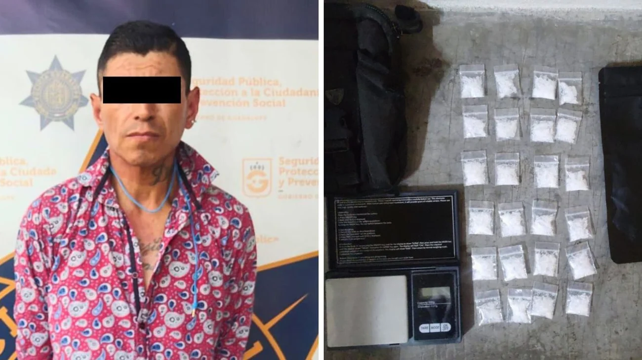 Detienen a hombre con droga que esquivaba autos en Guadalupe