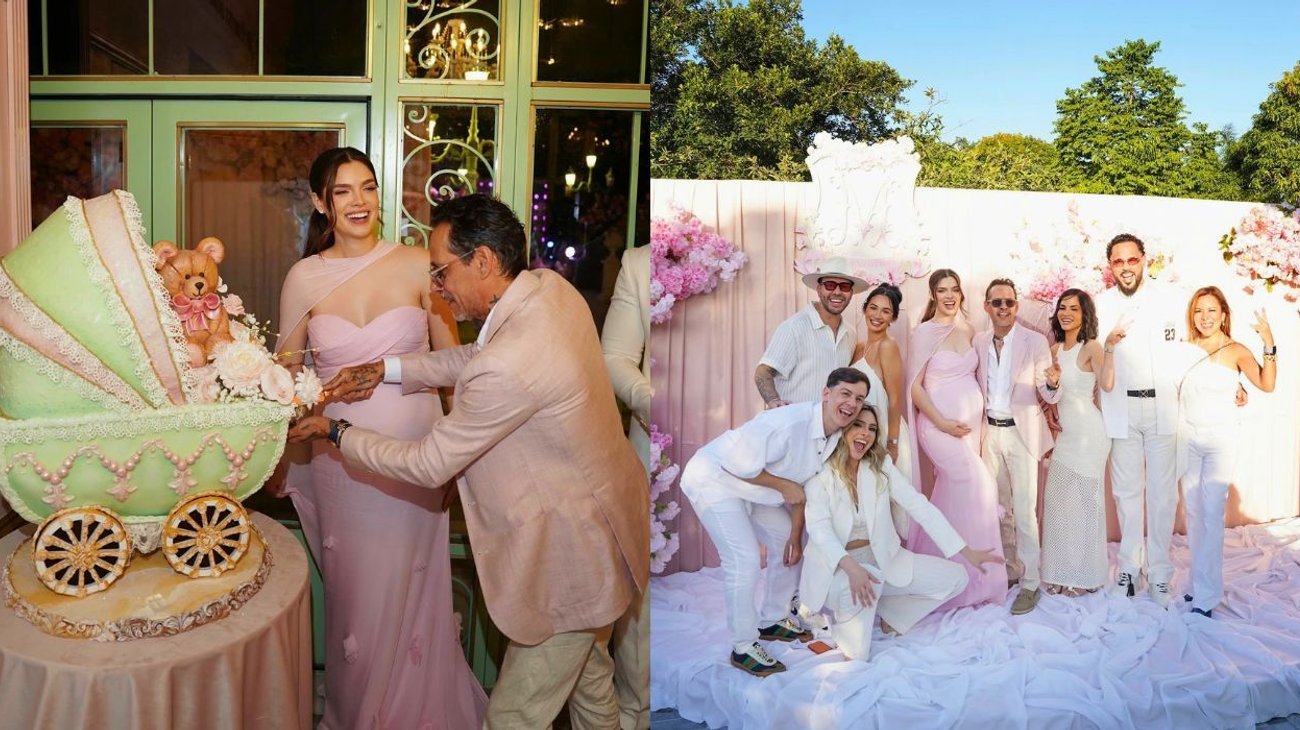 Nadia Ferreira y Marc Anthony celebran lujoso baby shower