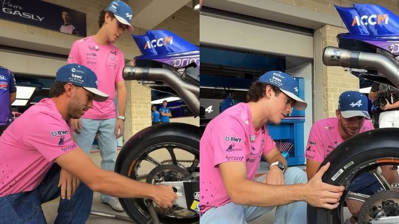Pierre Gasly y Franco Colapinto se convierten en mecánicos