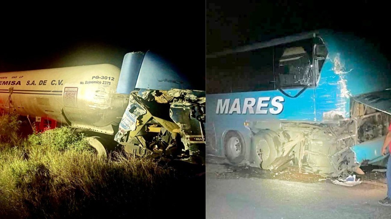 Choque entre autobús y tráiler deja un lesionado en carretera 57