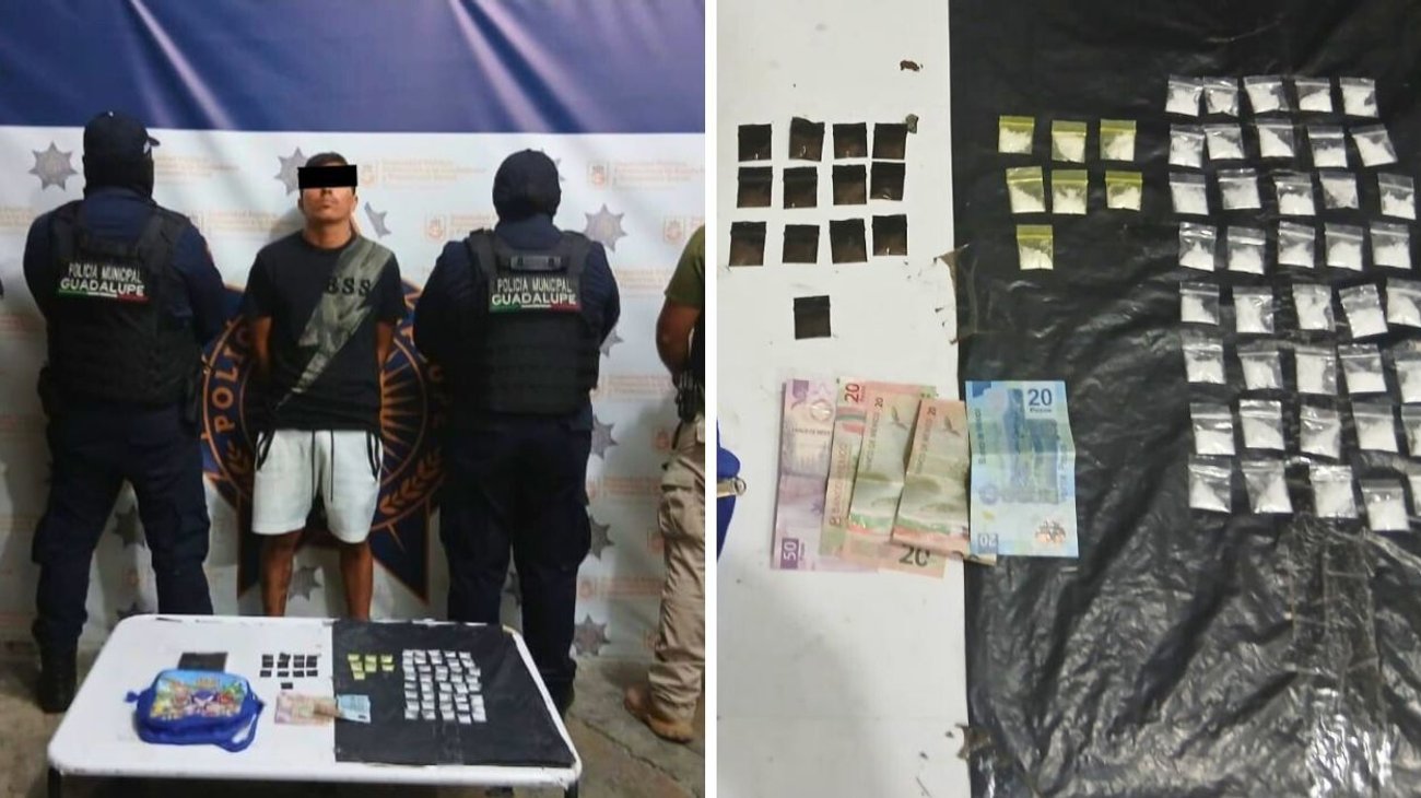 Detienen a presunto distribuidor de droga en Guadalupe