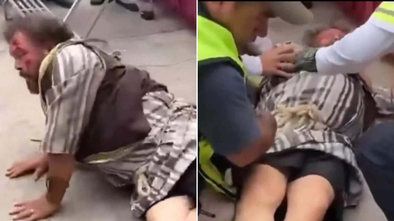 Barrabás se lesiona en pleno acto en Veracruz