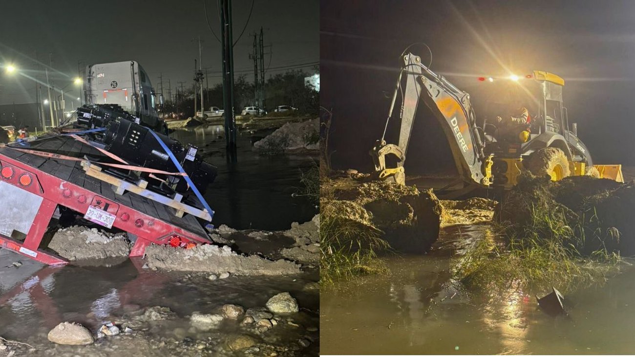 Continúan trabajos por fuga de agua en Apodaca