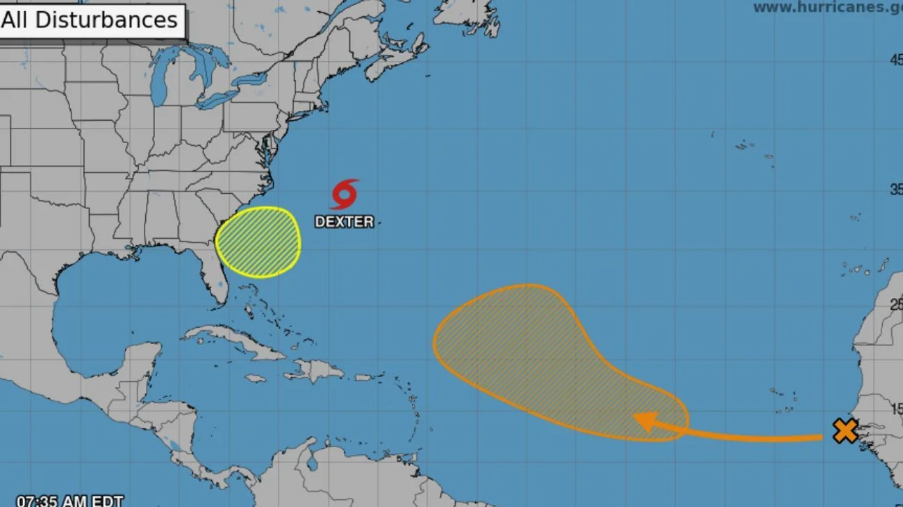 Surge la tormenta tropical Dexter en el Atlántico estadounidense