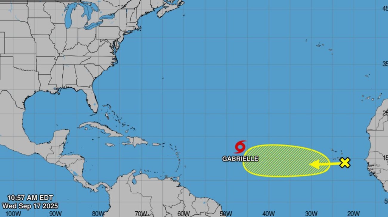 Tormenta 'Gabrielle' se forma en el Atlántico; podría ser huracán