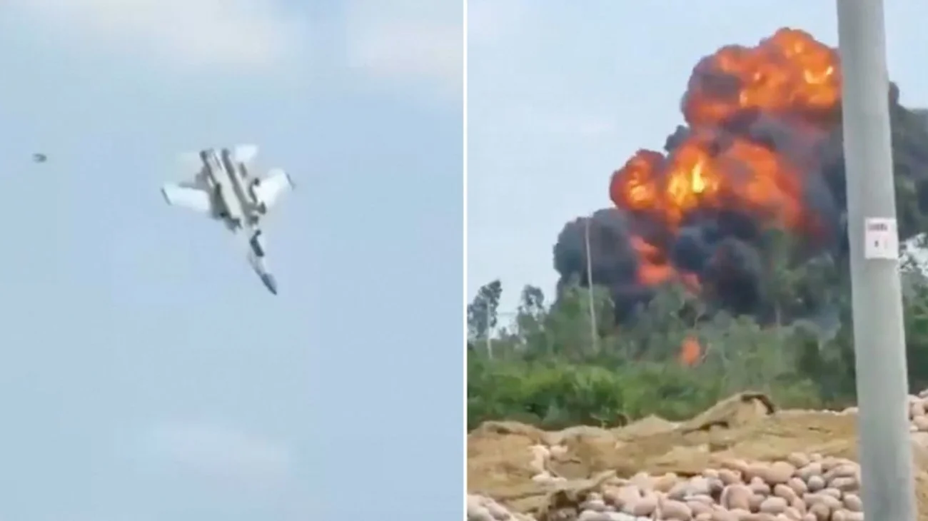 Un avión caza chino se estrella en el sur de China
