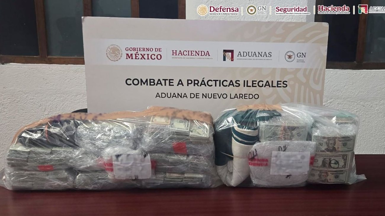 Decomisan más de 700 mil dólares en Aduana de Nuevo Laredo