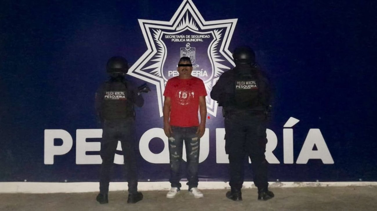 Detienen a hombre por agredir a persona con cuchillo en Pesquería