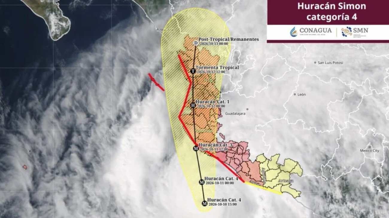 Decretan 'Alerta Roja' en Colima y Jalisco por 'Simon'