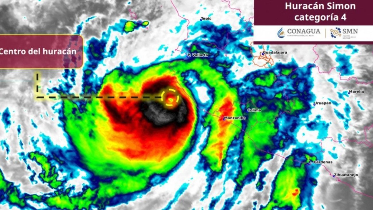 Huracán 'Simon' avanza en categoría cuatro y amenaza las costas