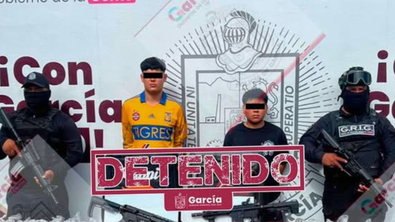Detienen a dos jóvenes con droga y armas largas en García