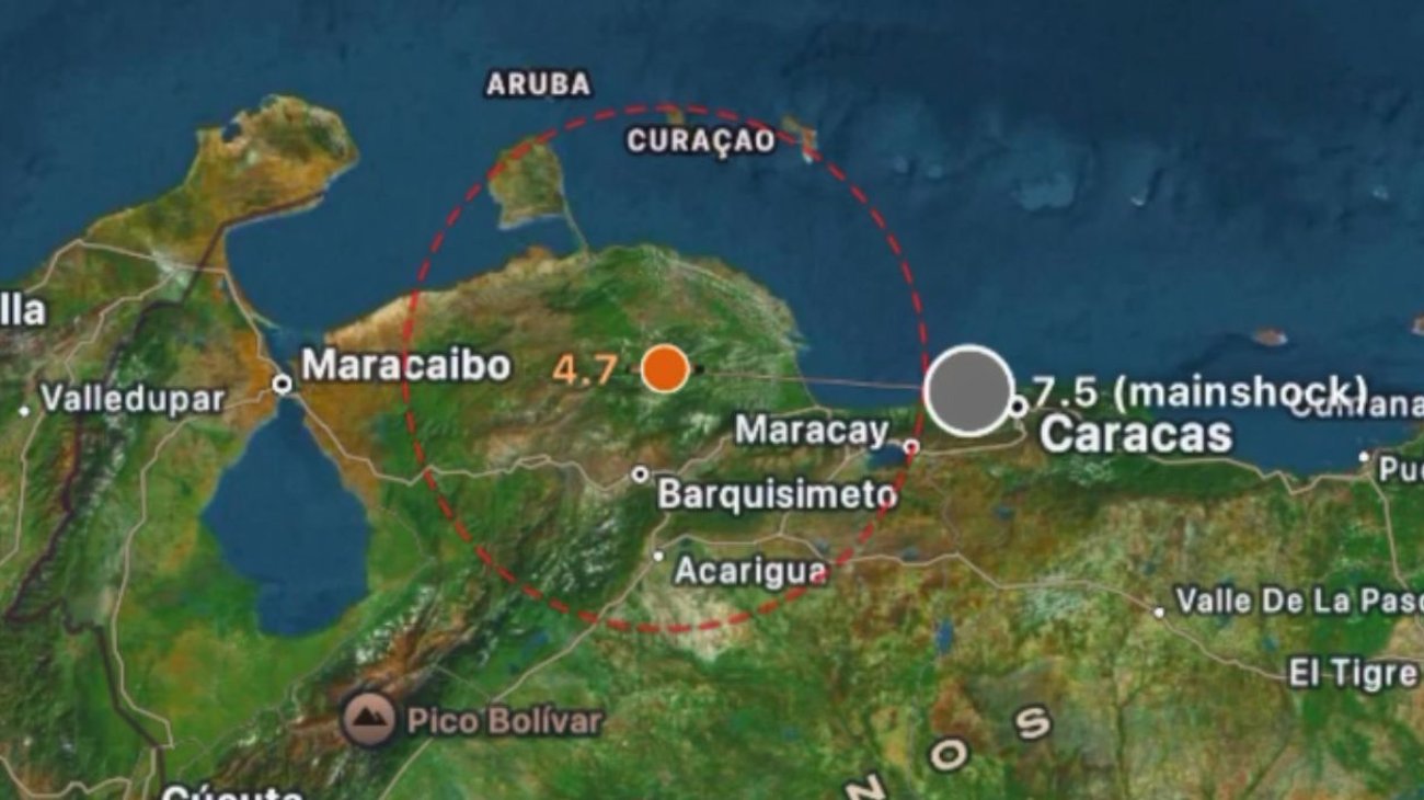 Venezuela registra dos sismos de 4.4 y 3.4 durante esta madrugada