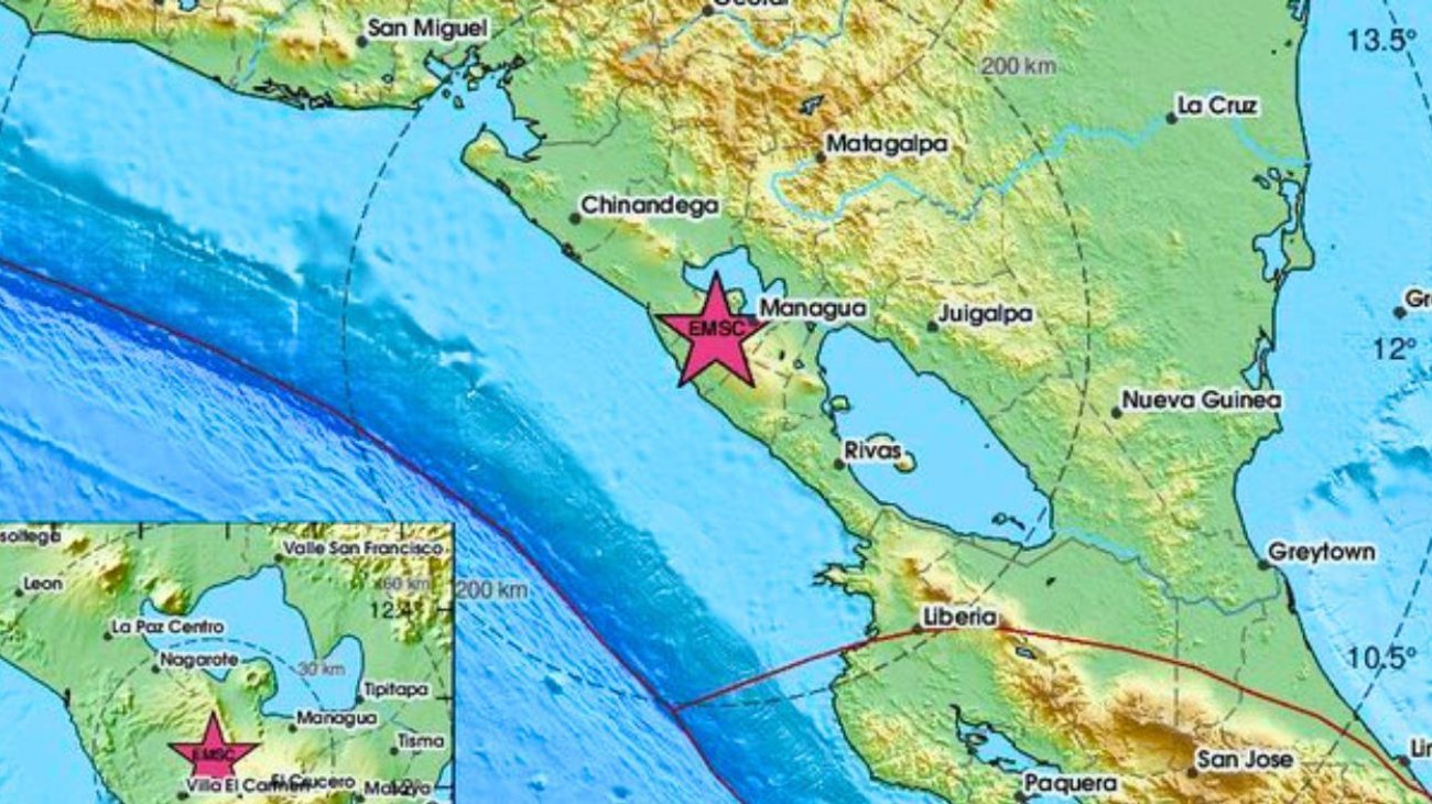 Sismo de magnitud 5.1 sacude la costa del Pacífico de Nicaragua