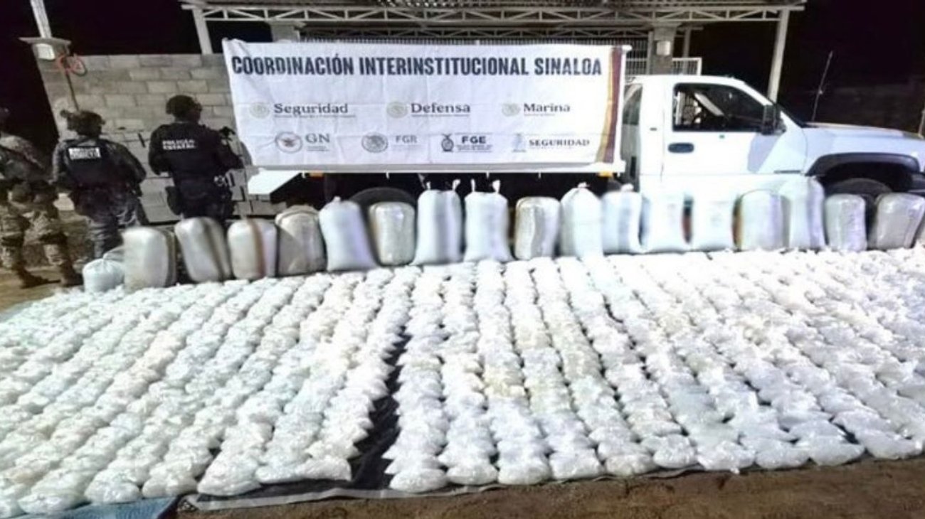 Aseguran 1,320 kilos de metanfetamina en Sinaloa