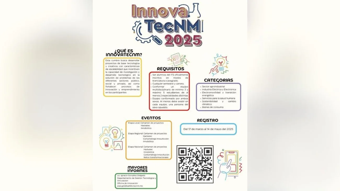 Celebrarán INNOVATECNM 2025 en TecNM-Saltillo